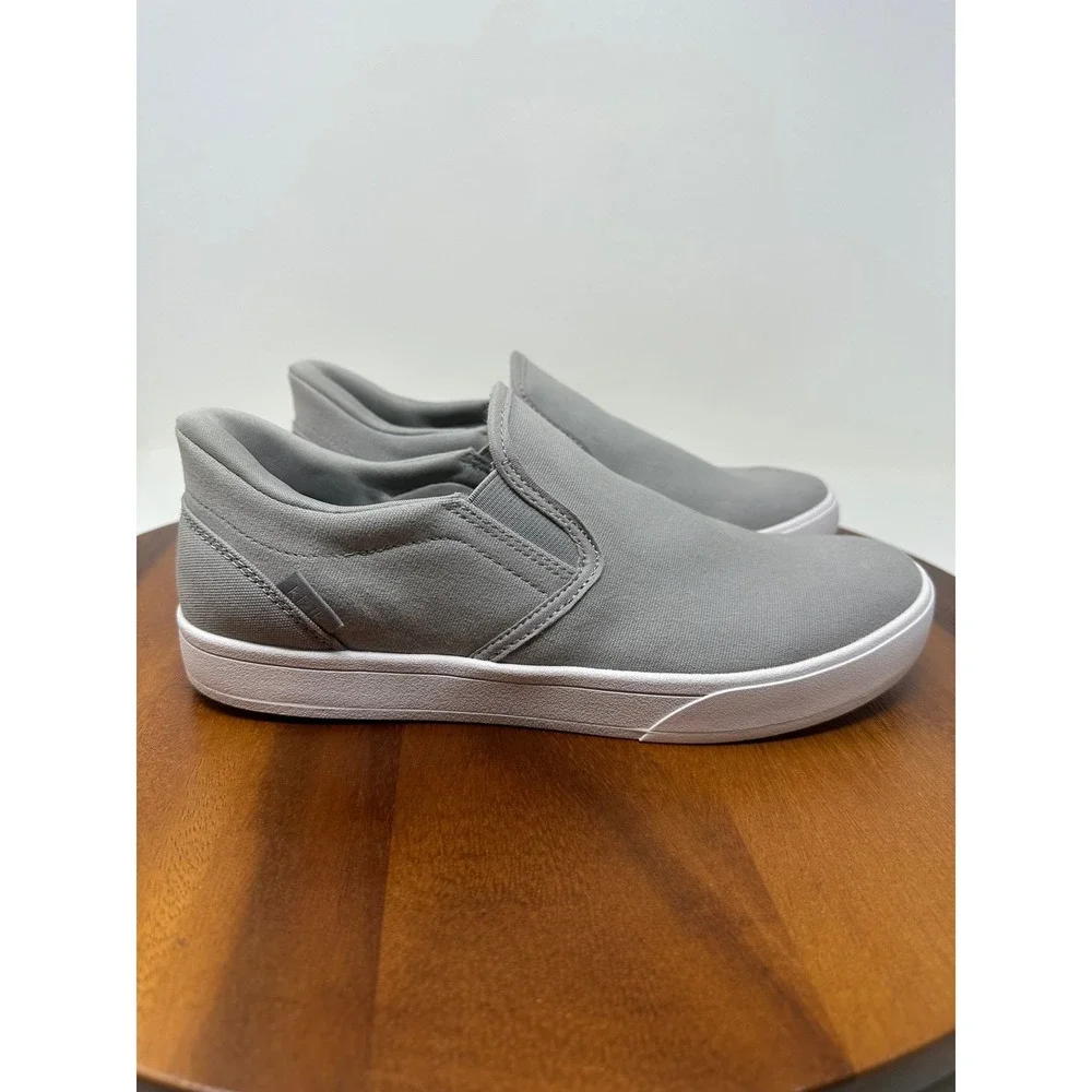 Kizik Venice Slip On Sneakers Grey Canvas Hands Free Shoes Mens 8W Womens 9.5W